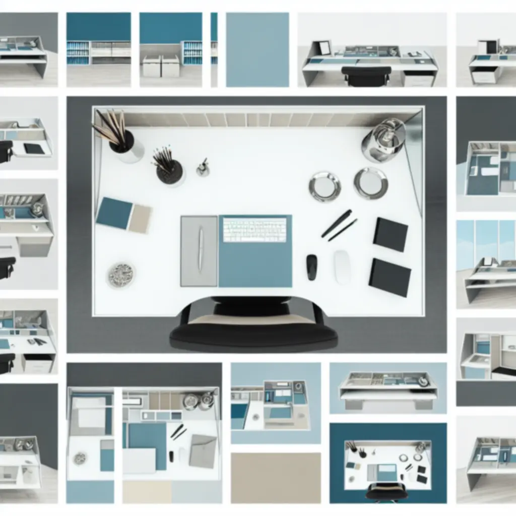 Rendezett, modern íróasztal prémium irodai kiegészítőkkel
