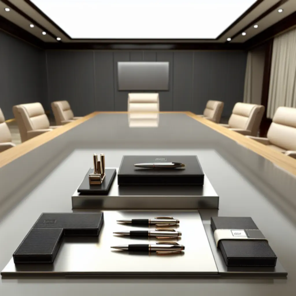 Prémium irodai márkák logói modern, vállalati környezetben.