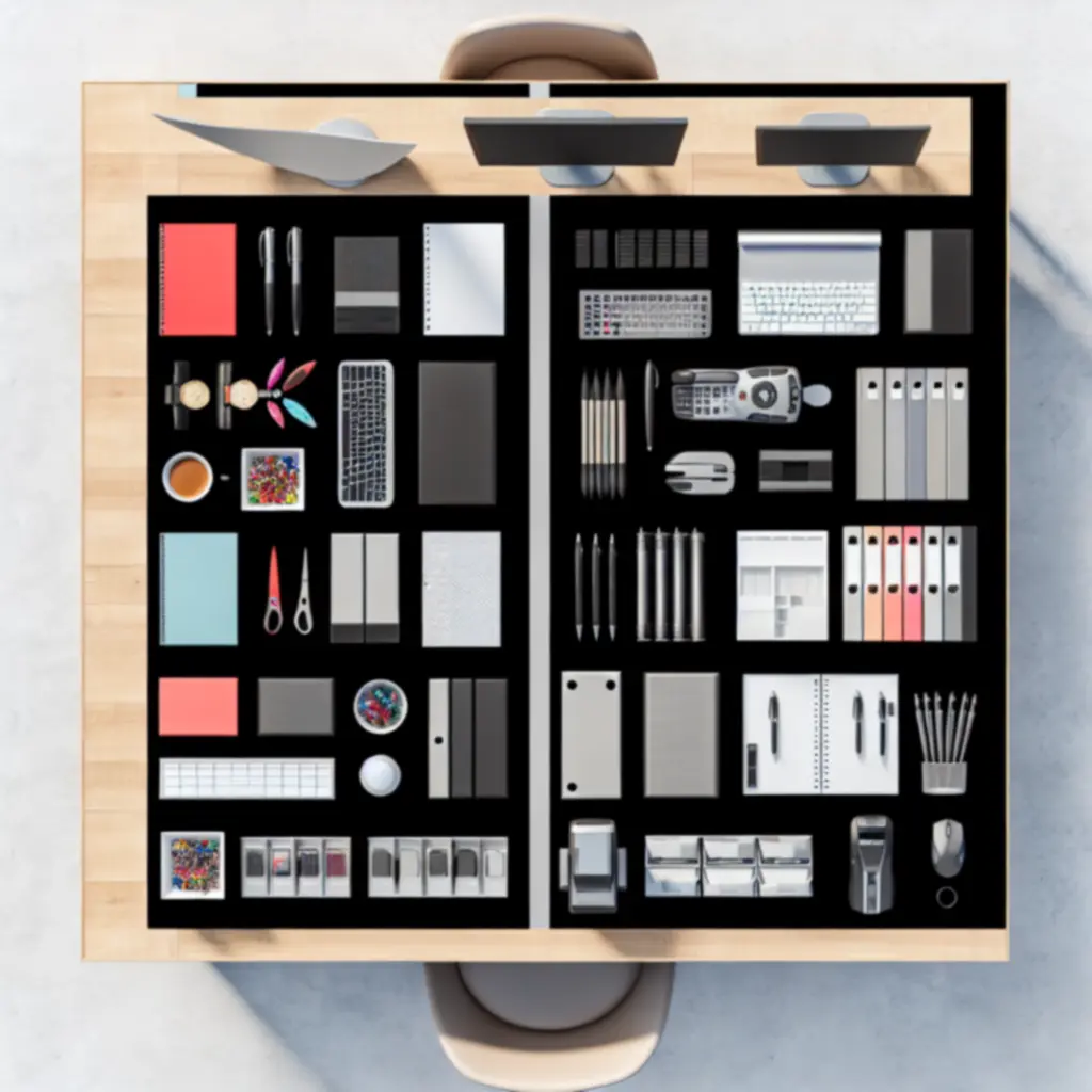 Letisztult termékrács, jól rendezett irodaszer kategóriákkal