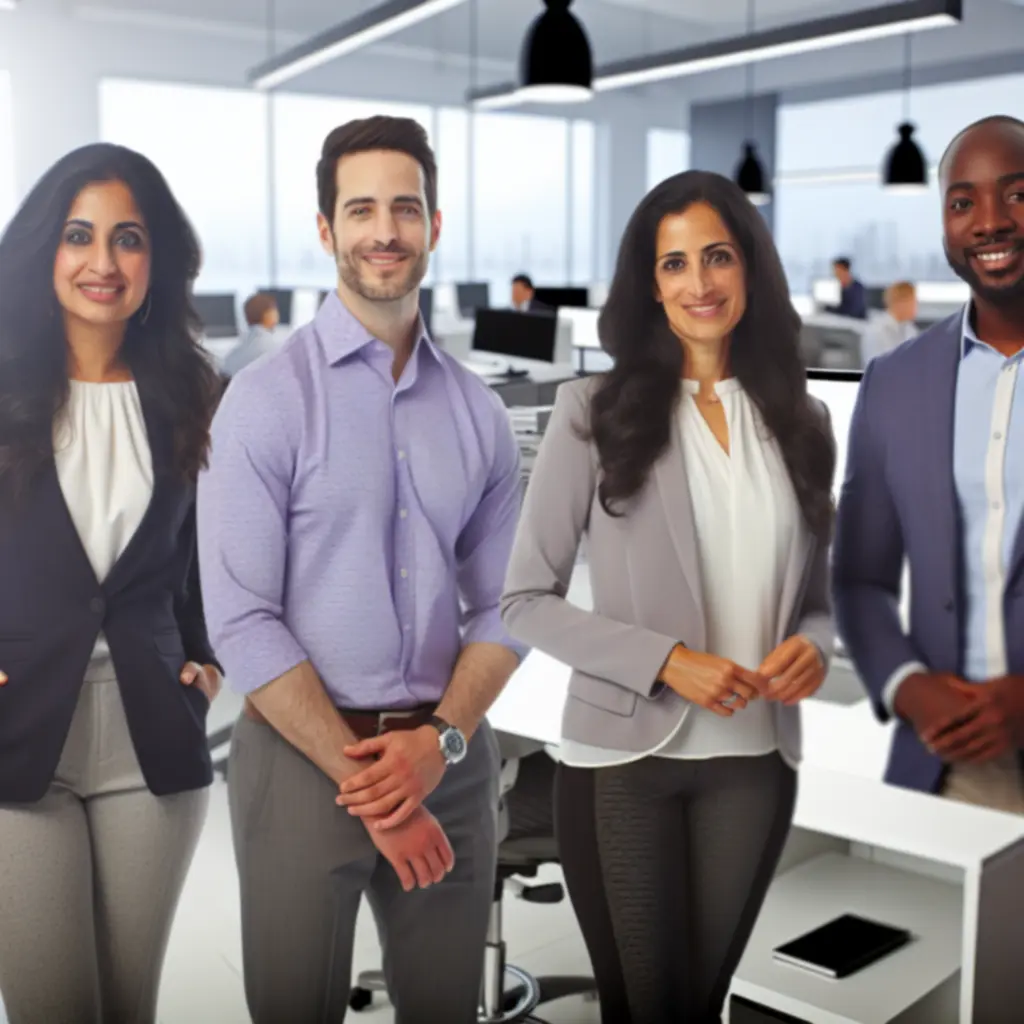 Smartoffiice csapata modern irodai környezetben